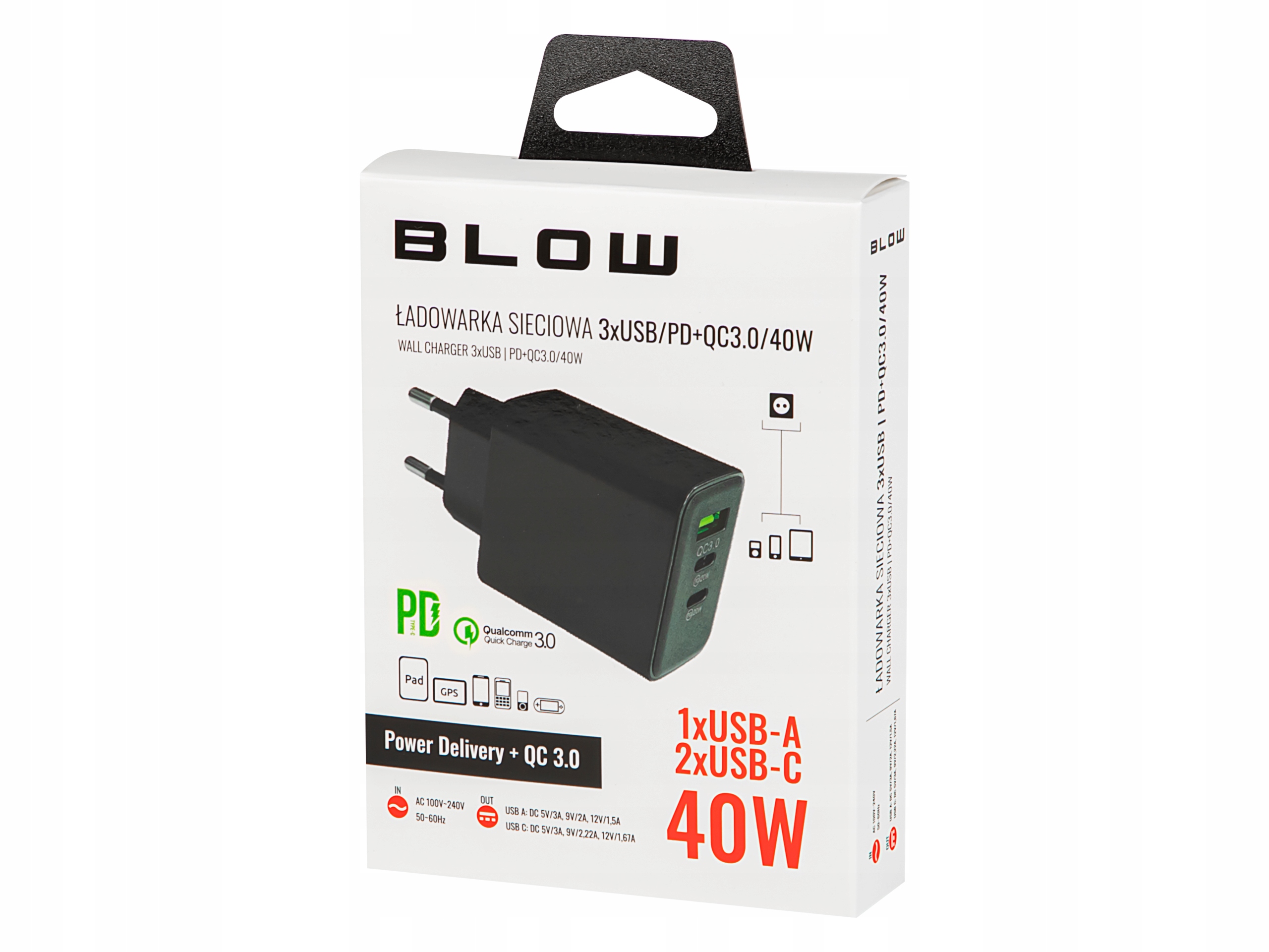 Ładowarka sieciowa 2x USB-C / USB-A QC 3.0 PD 40W EAN (GTIN) 5900804125914