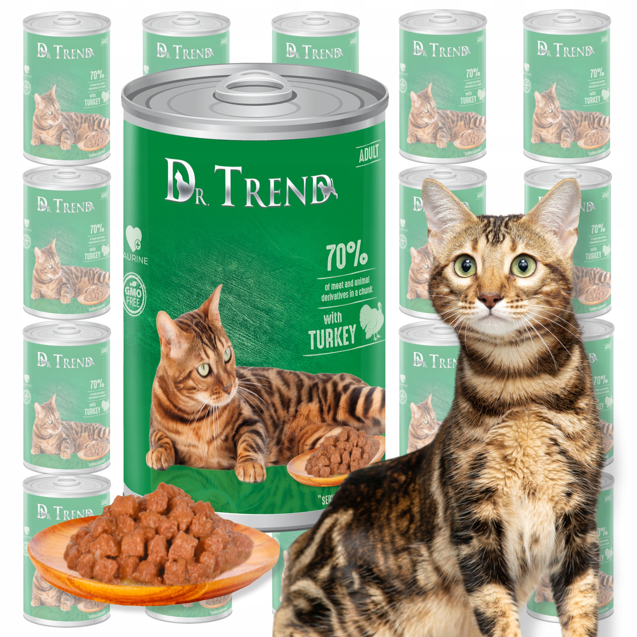 Dr.trend vlhké krmivo pro kočky S Krůtou 70 % masa 20x400g
