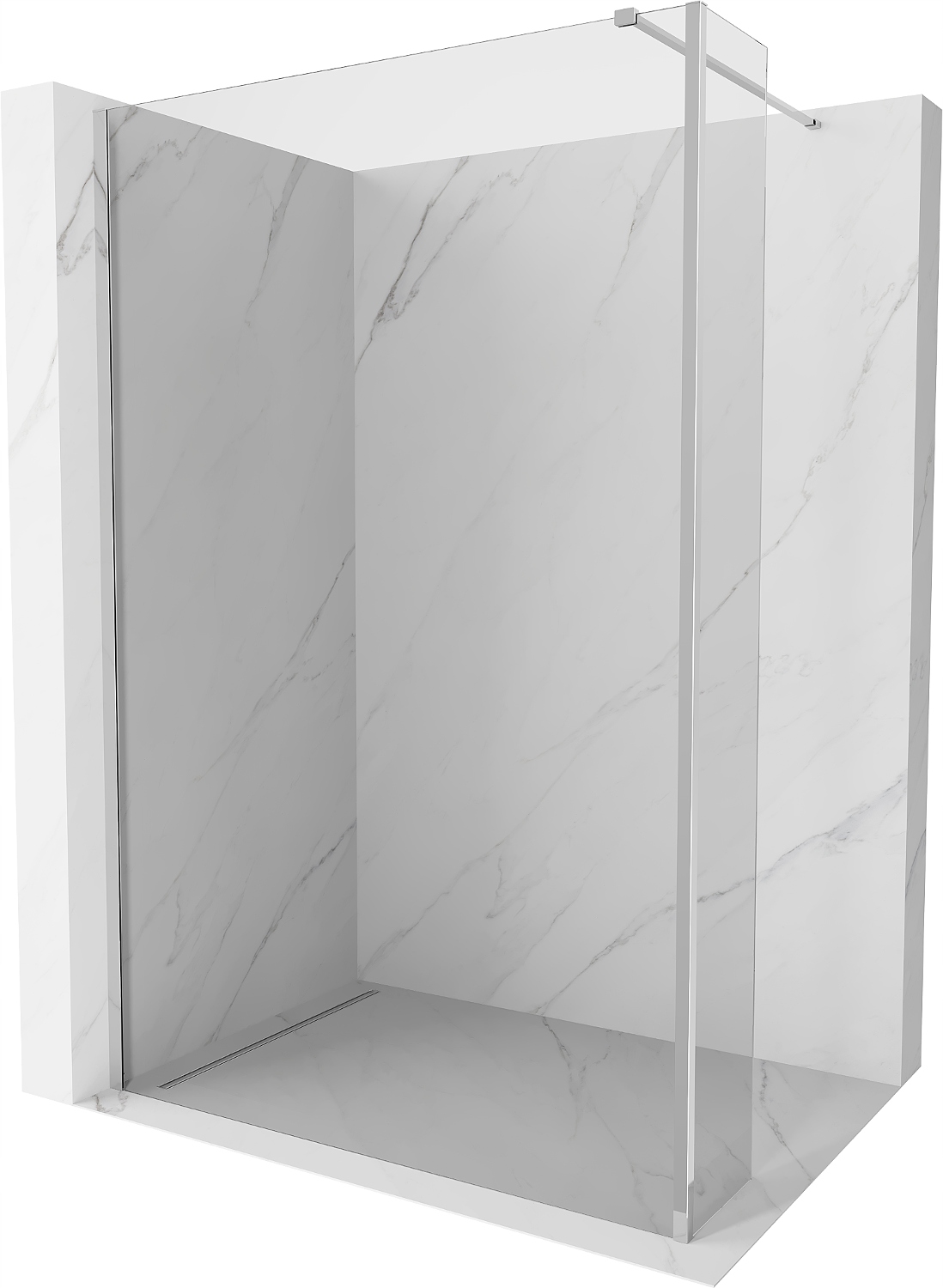 Mexen Kioto Walk-in Sprchová Stěna 160x40 cm, Transparentní/Chrom