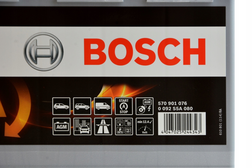 BOSCH START-STOP S5A08 12V 70Ah 760A AGM Numer katalogowy części 0 092 S5A 080
