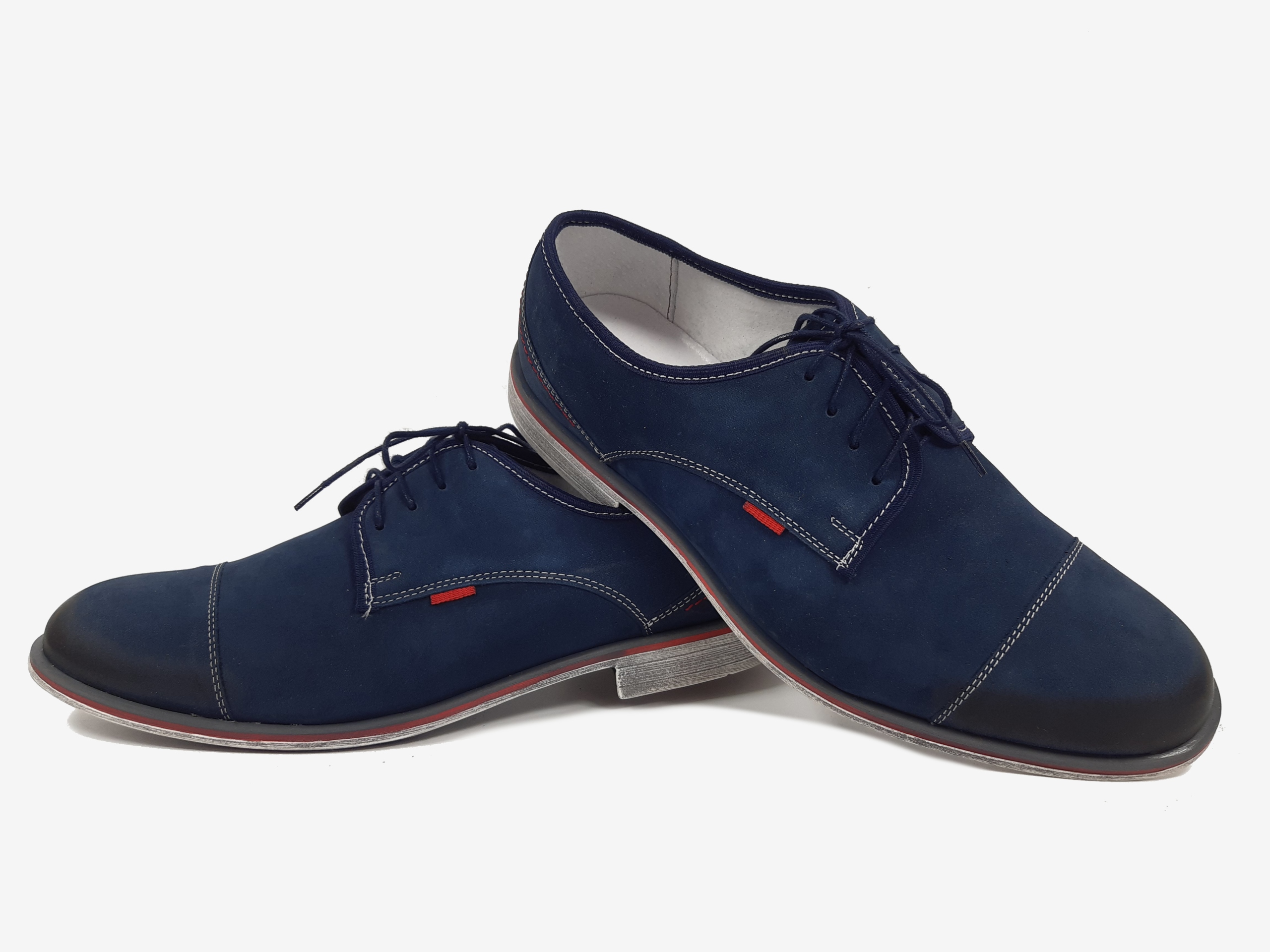 Agda 446/1 polobotky Polské modré 40 Kůže Nat