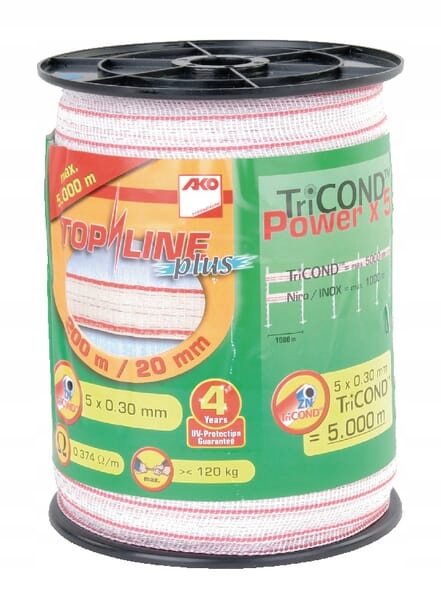 Stínící panelové pásy Top Line Plus, 20 mm 200 m, bílo/červená Ako 449551