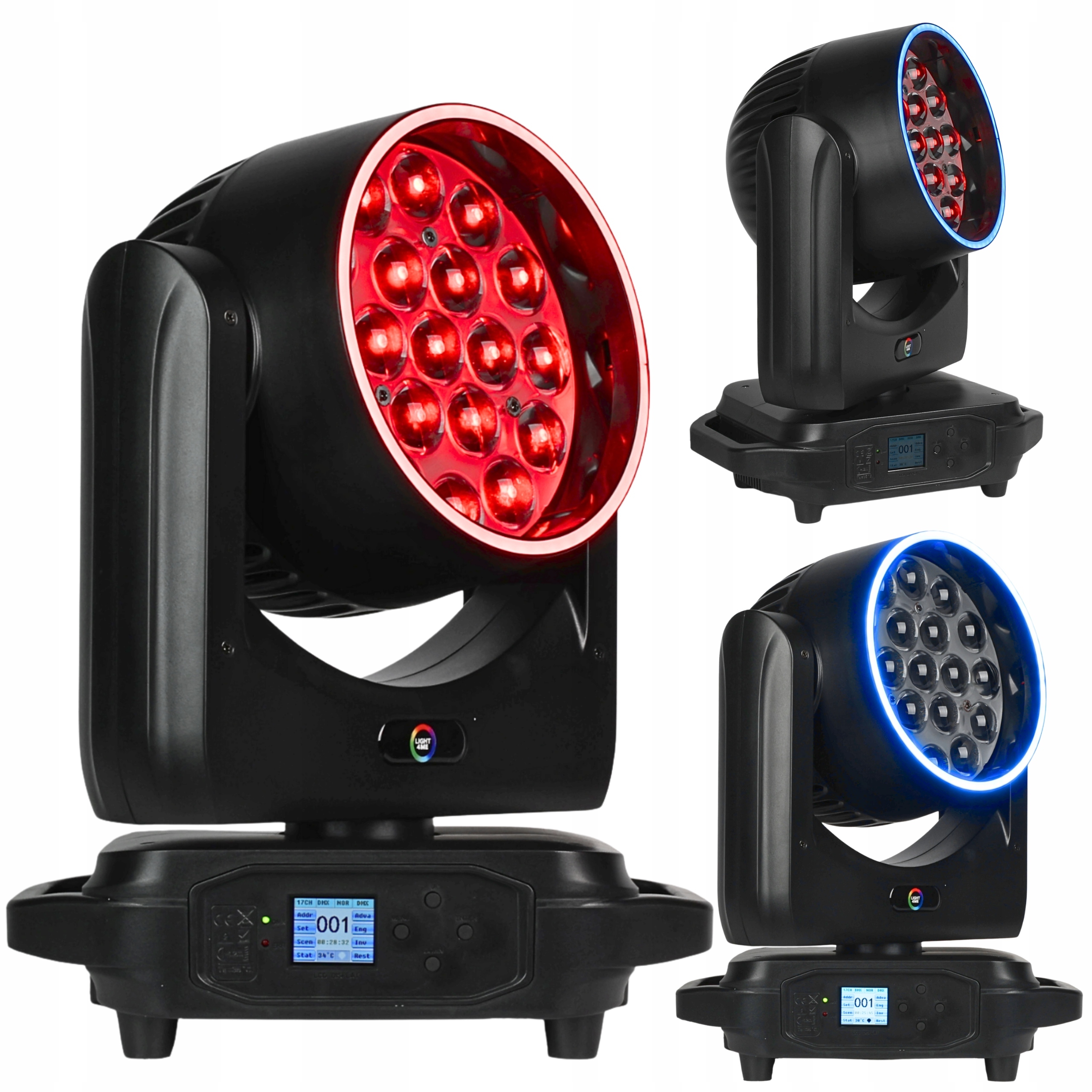 Pohyblivá Hlava Led LIGHT4ME Sky Wash 19x15W Rgbw Efekt Ring Led