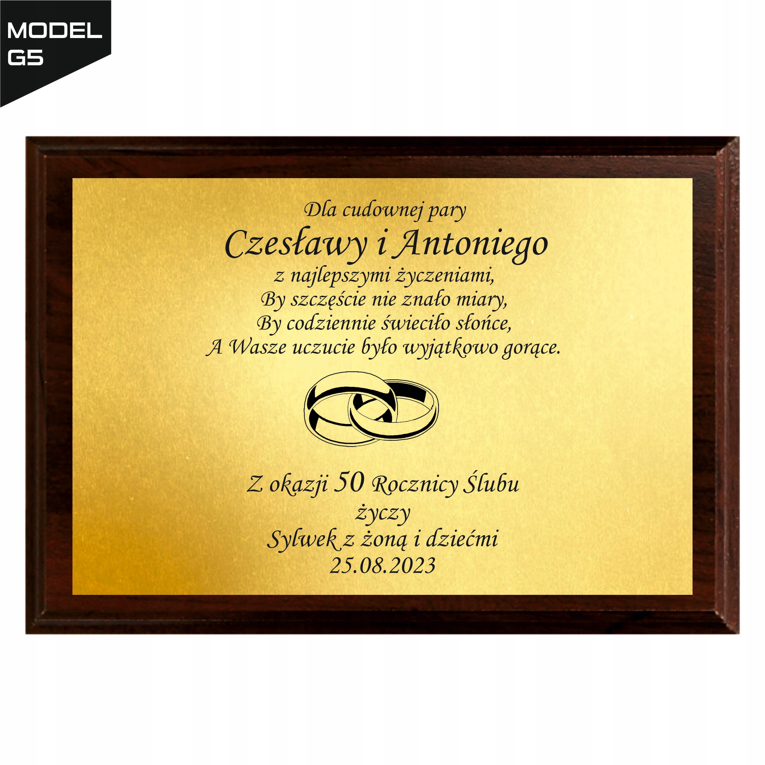 Magiczny Spersonalizowany Upominek Prezent Gift na Rocznicę Ślubu 1-50 lat Wysokość 18 cm