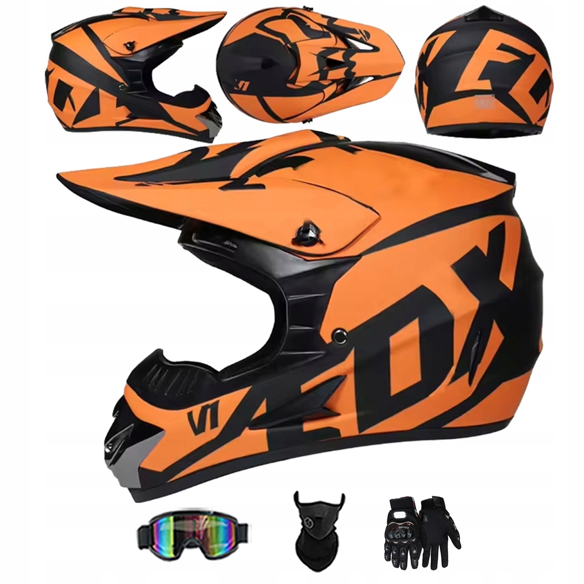 Motocyklová Přilba Lehká Enduro Quada Brýle Rukavice Maska XL