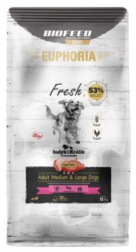 Levně Euphoria Fresh s krůtím a jehněčím masem M/L 12 kg