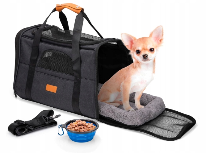 Levně Přepravní taška přes rameno pro psa/kočku skládací miska <8kg