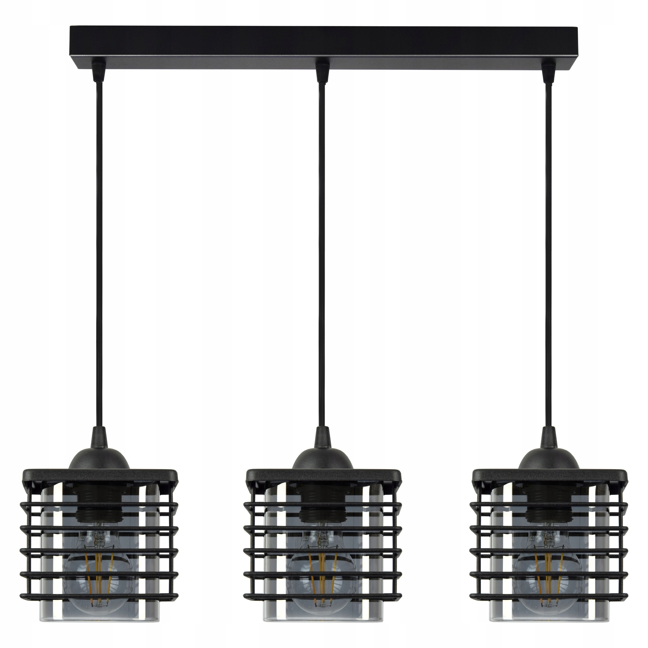 

Lampa Wisząca Żyrandol Klosze Druciane Szklane Led