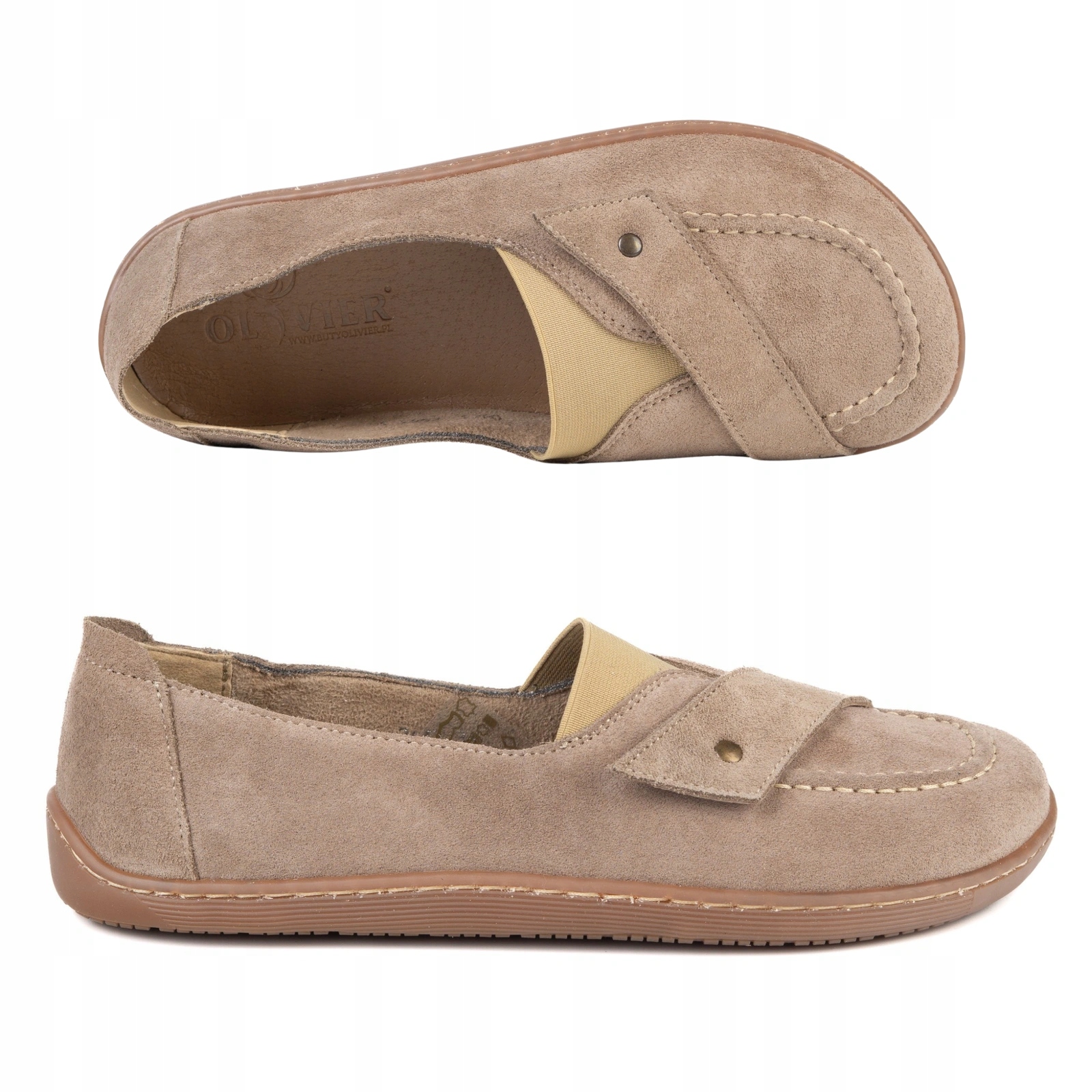 Dámské barefootové mokasíny Giulia slip on z přírodní kůže béžové 40