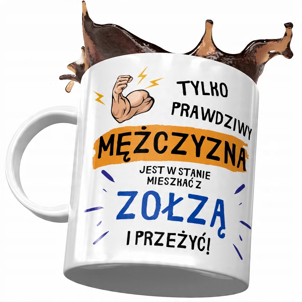 

Kubek Śmieszny Zabawny Mieszkać Zołzą i Przeżyć