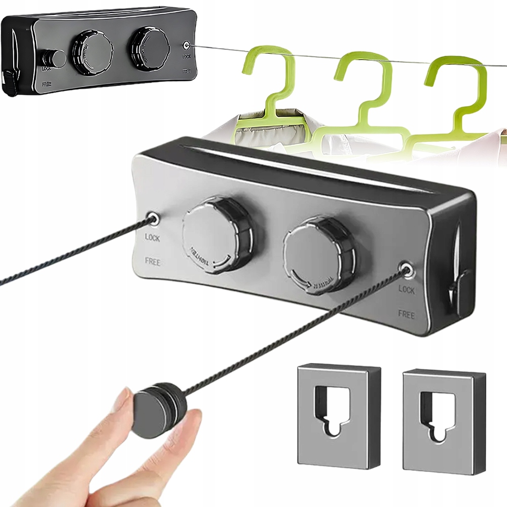 Levně Šňůra Na Prádlo 5.1 M Šedá Voděodolná Bez Vrtání Pro Oblečení 20 Kg