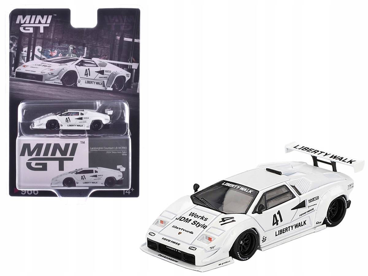 ミニカー Mini GT Lamborghini countach lbwk Lamborghini Countach LB-Works Tokyo Motor Show - biały 1:64