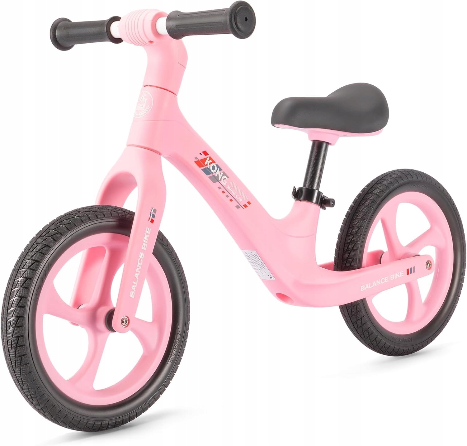 Kong Ming Car rowerek biegowy 12" 2–6 lat różowy, regulacja, lekki