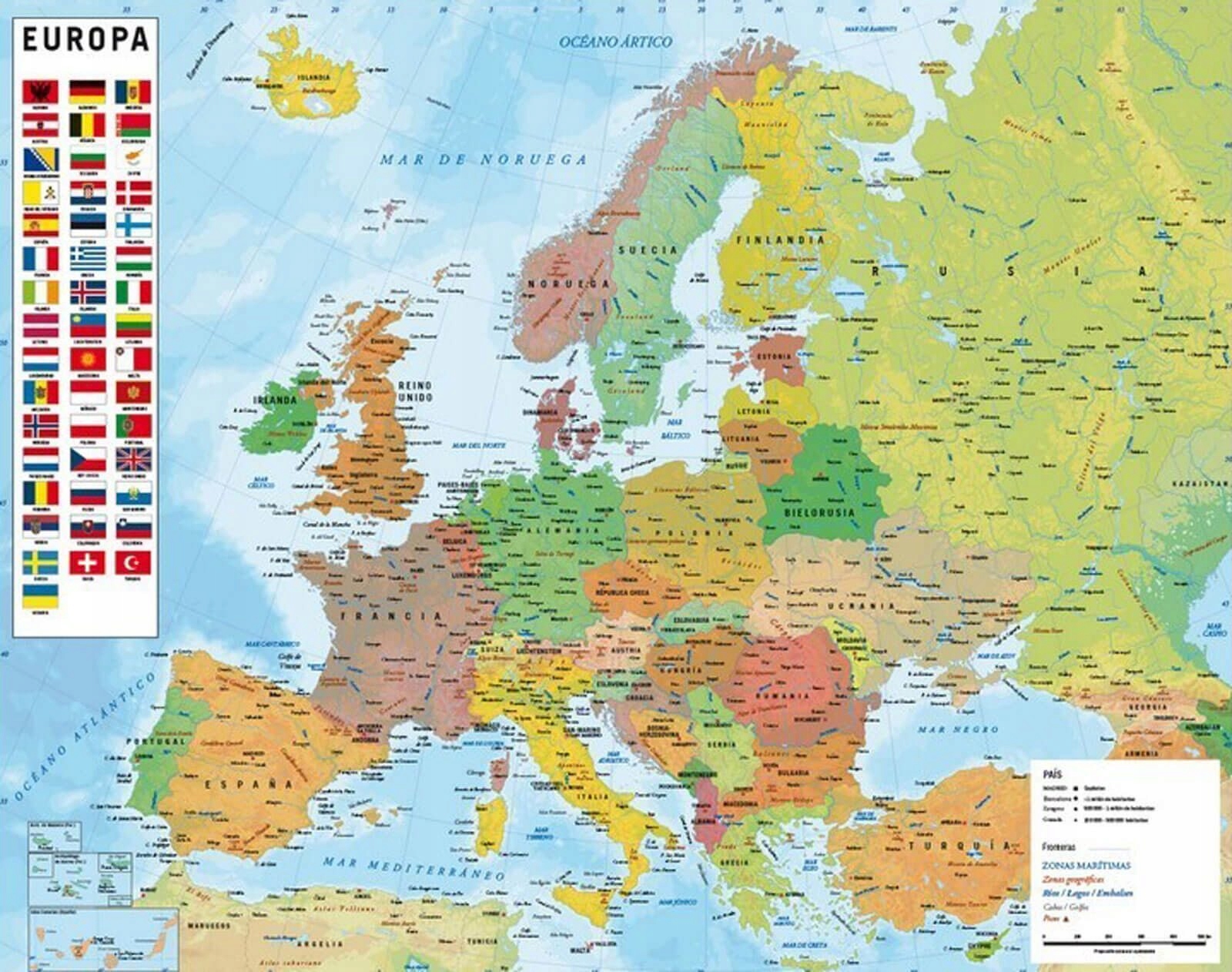

Mapa Europy Polityczna plakat 50x40 cm