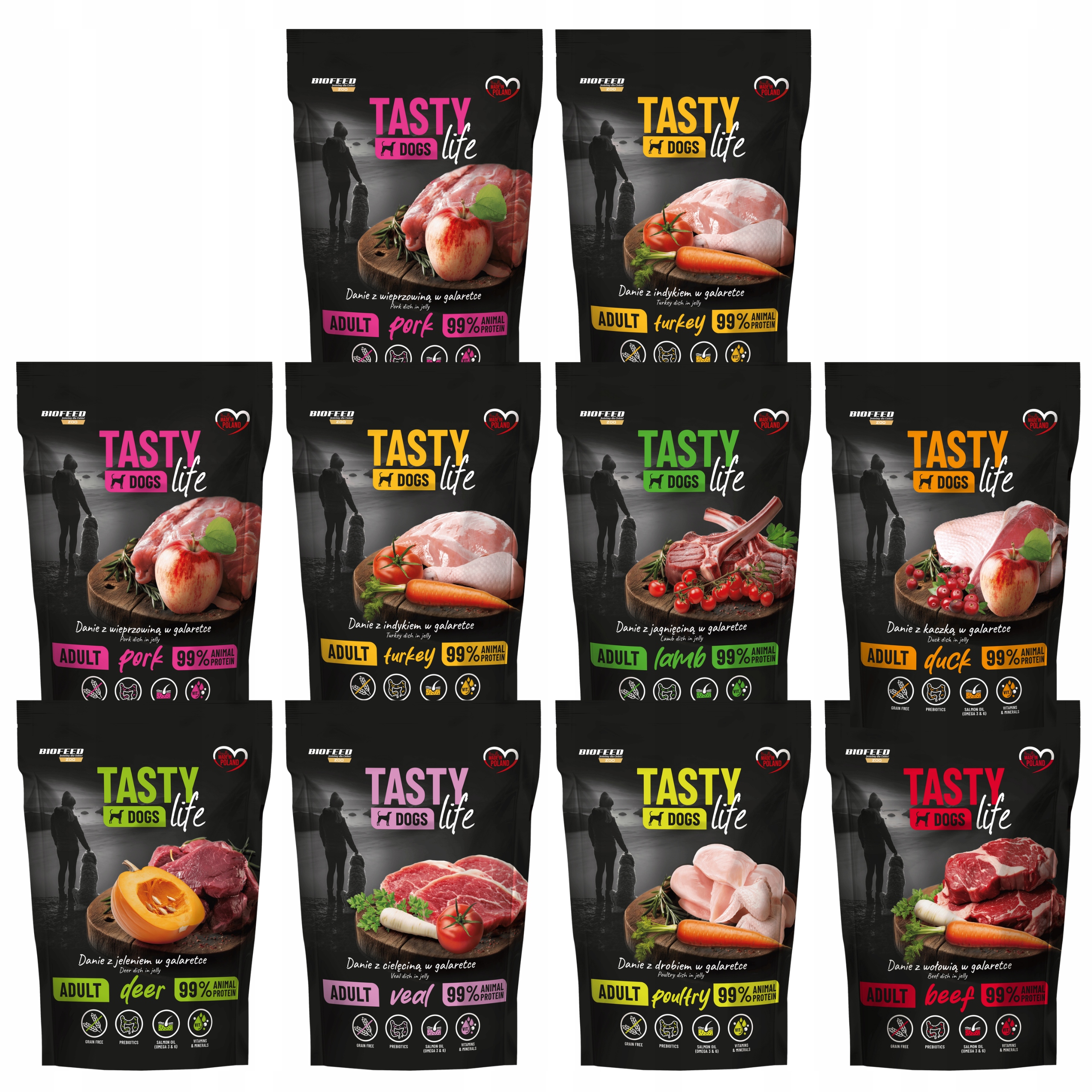 Krmivo pro psy Biofeed Tasty Life Adult mix chutí 10 x 500 g