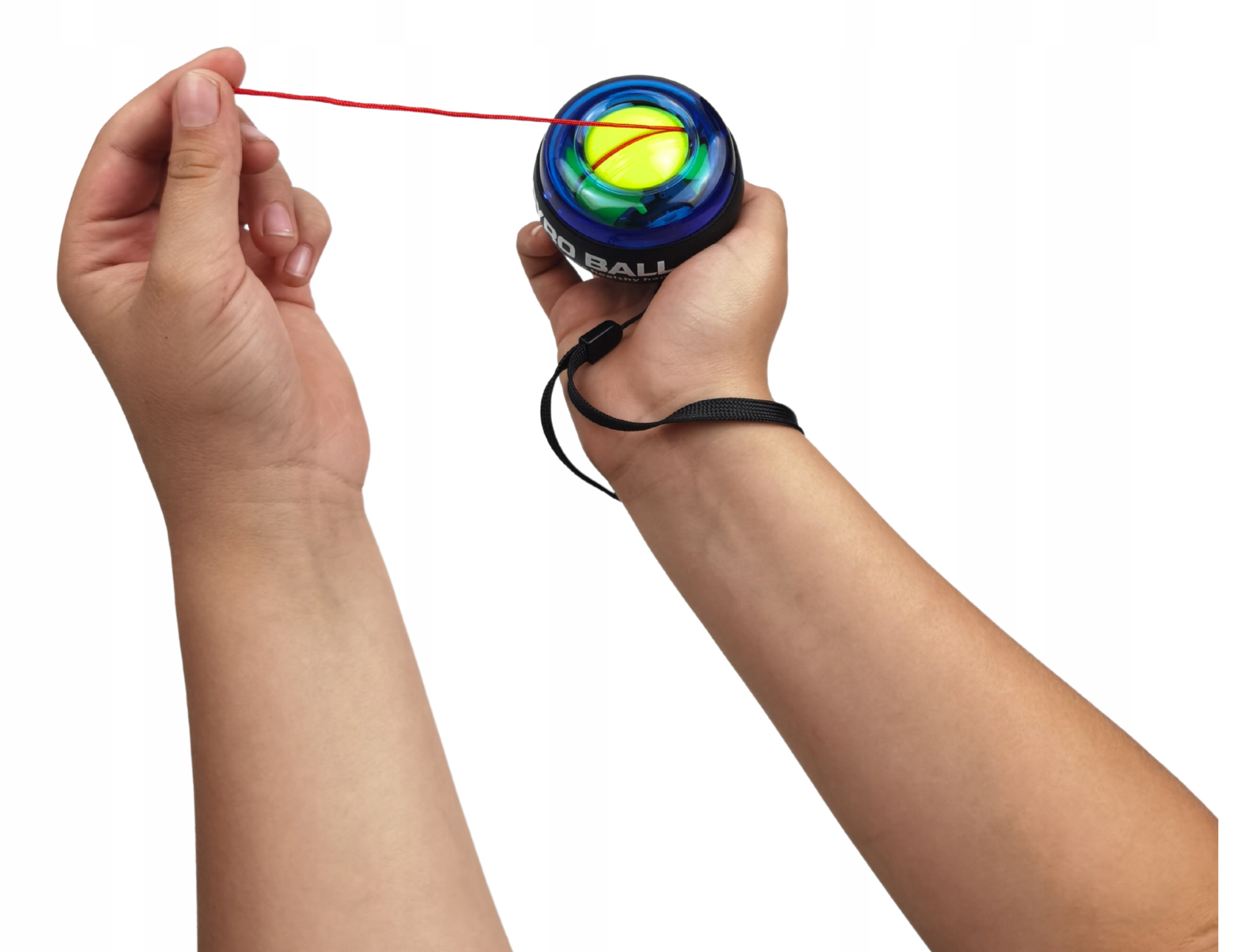 POWERBALL CLASSIC KULA ŻYROSKOPOWA 2x FINGER GRIPPER DO ĆWICZEŃ NADGARSTKA Rozstaw ramion 1 cm