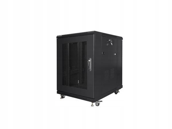 Lanberg Volně stojící skříň 19" 15U/600x800, síťované dveře, černá (RAL9004