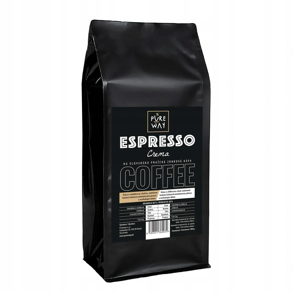 Crema Zrnková káva 50% Arabica 50% Robusta 1kg.