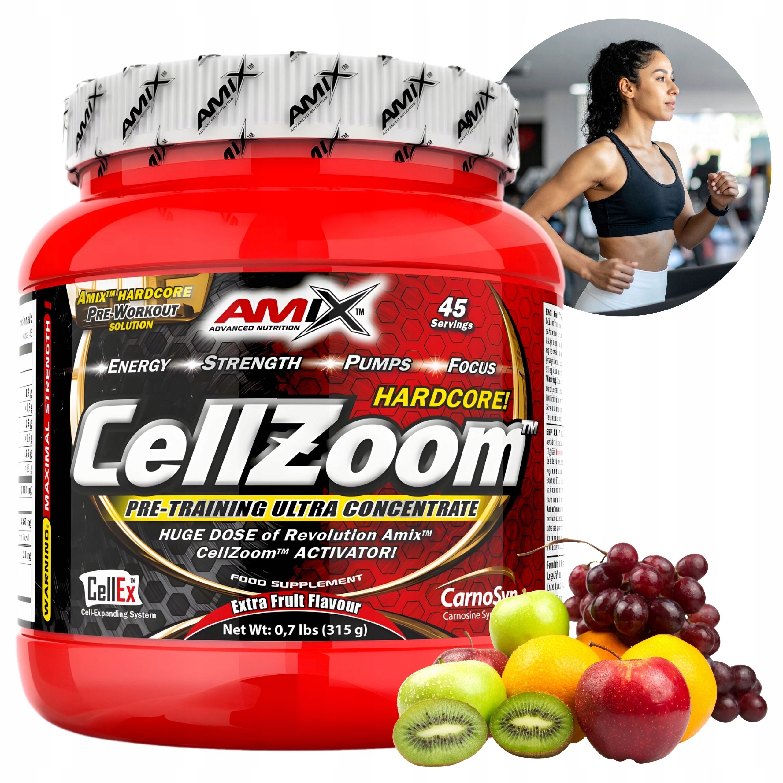 Amix CellZoom Silný předtréninkový prášek podporuje hubnutí 315 g