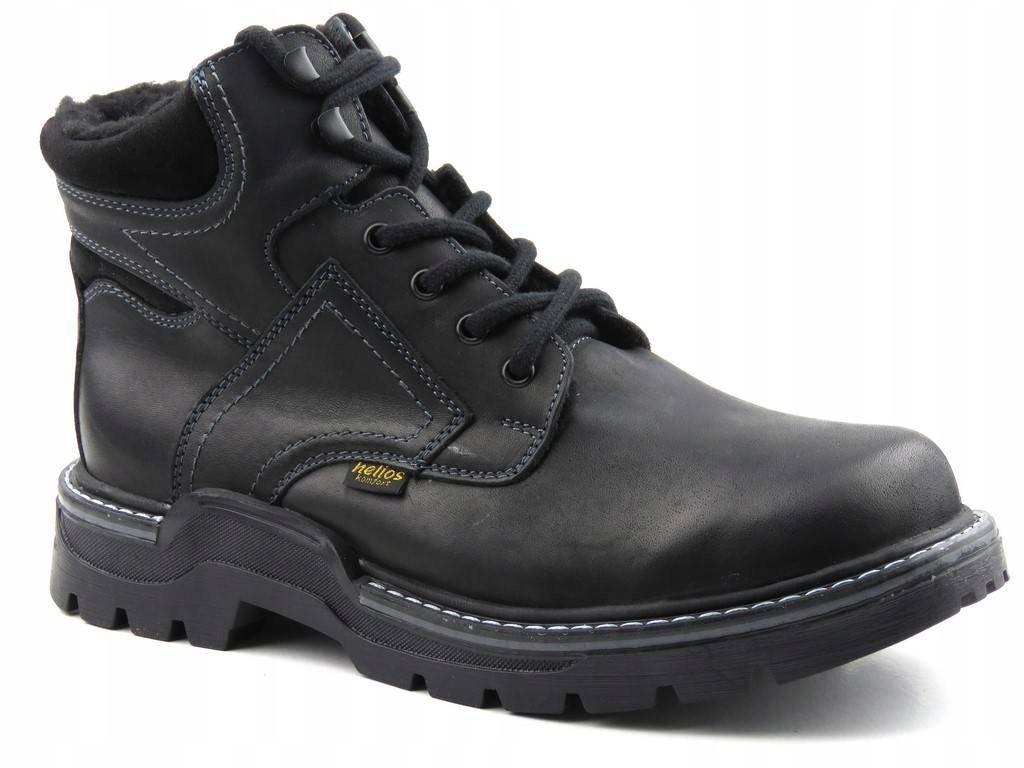 Buty męskie zima Helios ciepłe trapery czarne r.41