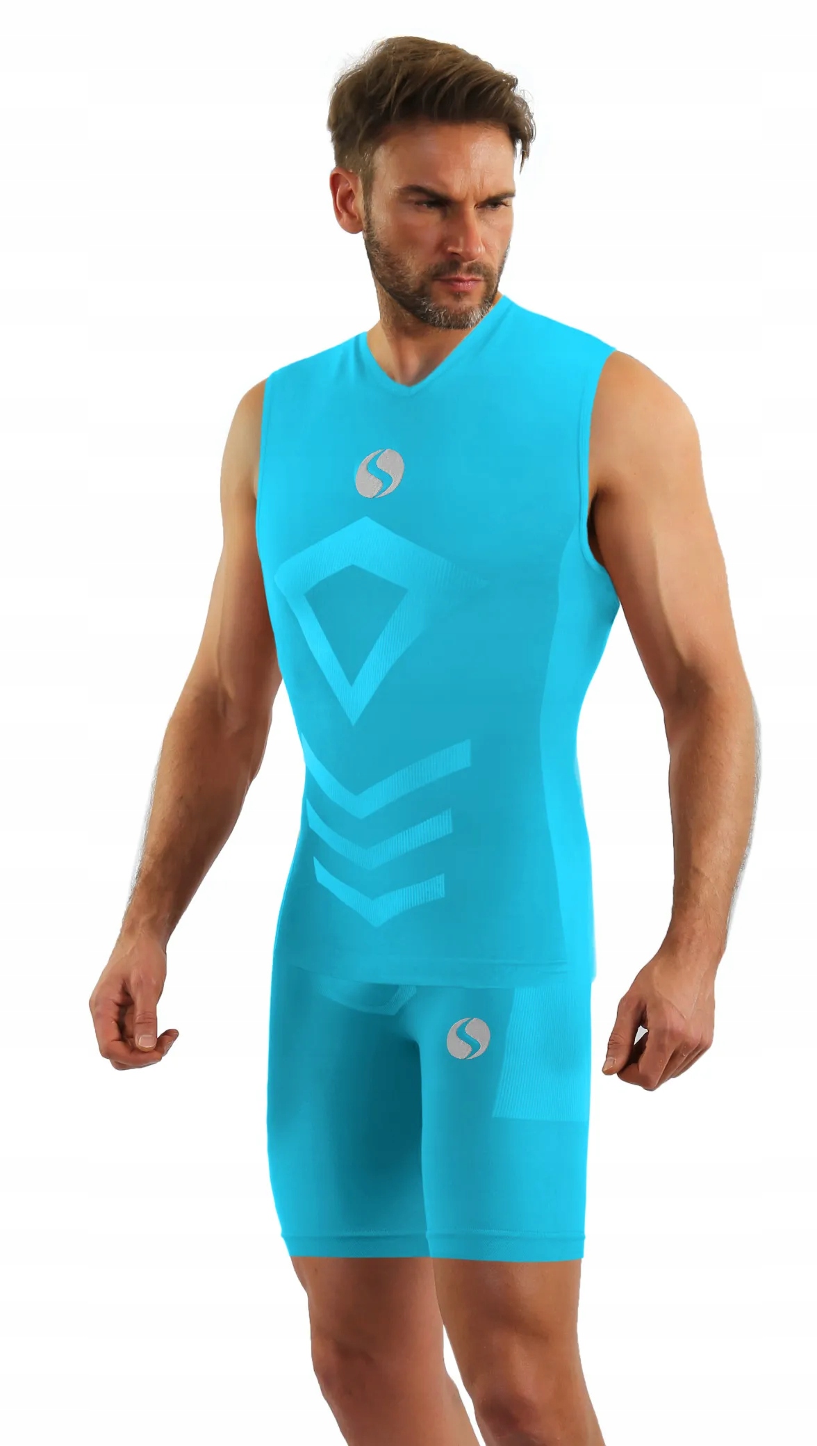 Sesto Senso komplet Thermo pánské bezruké kraťasy CL38CL41 Modrá XXL/3XL