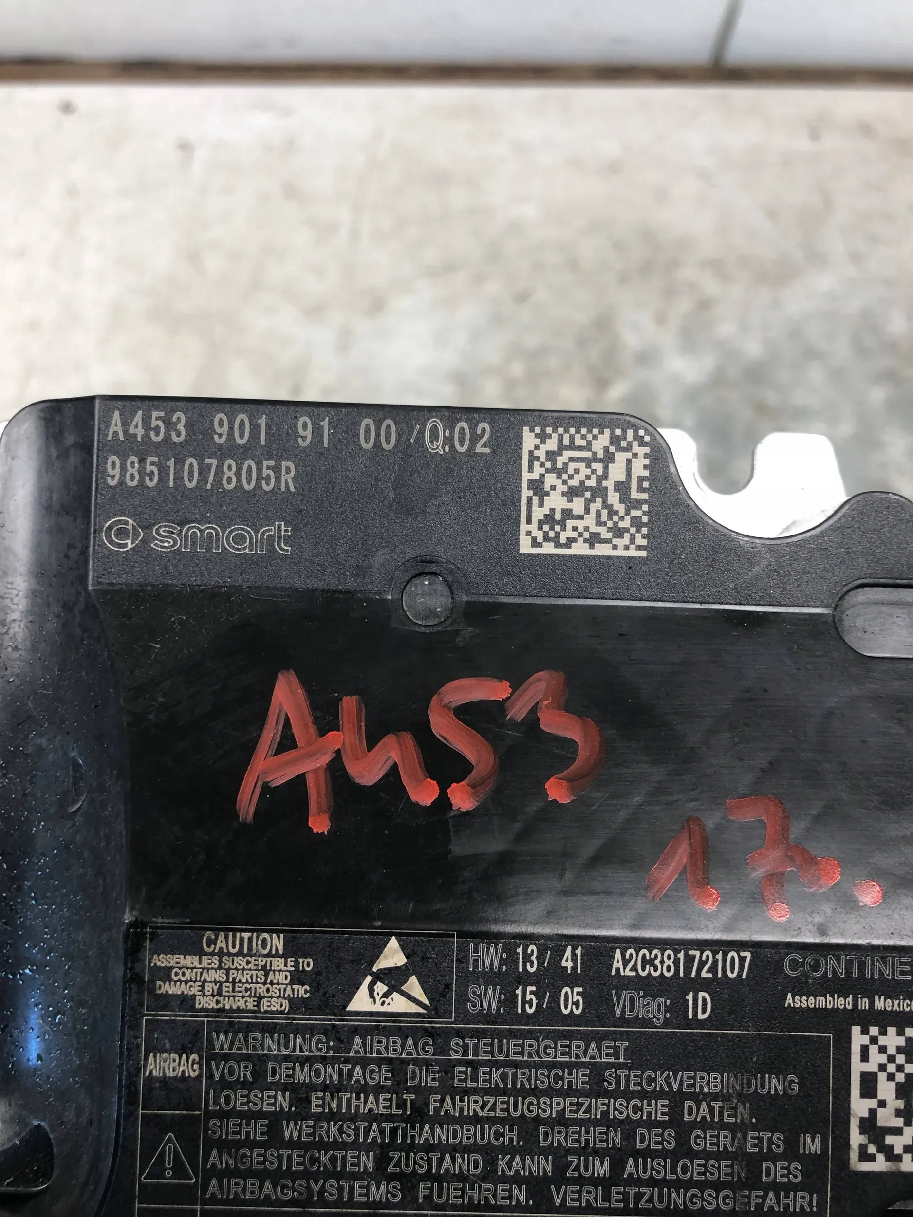 modul SENSOR AIRBAG SMART 453 A4539019100