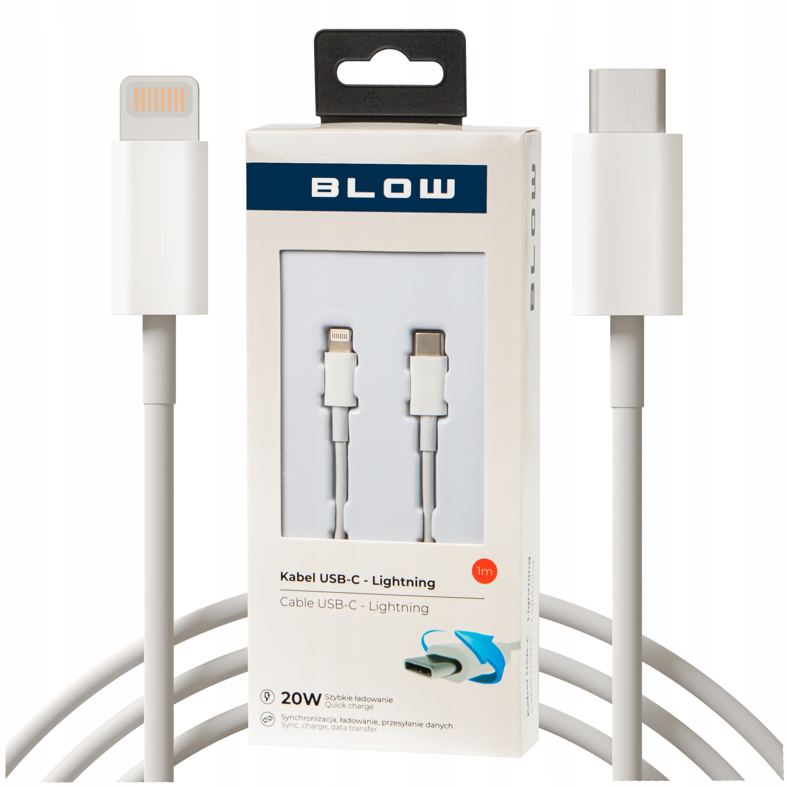 Кабель Blow USB Type C - Apple Lightning 1 м белый