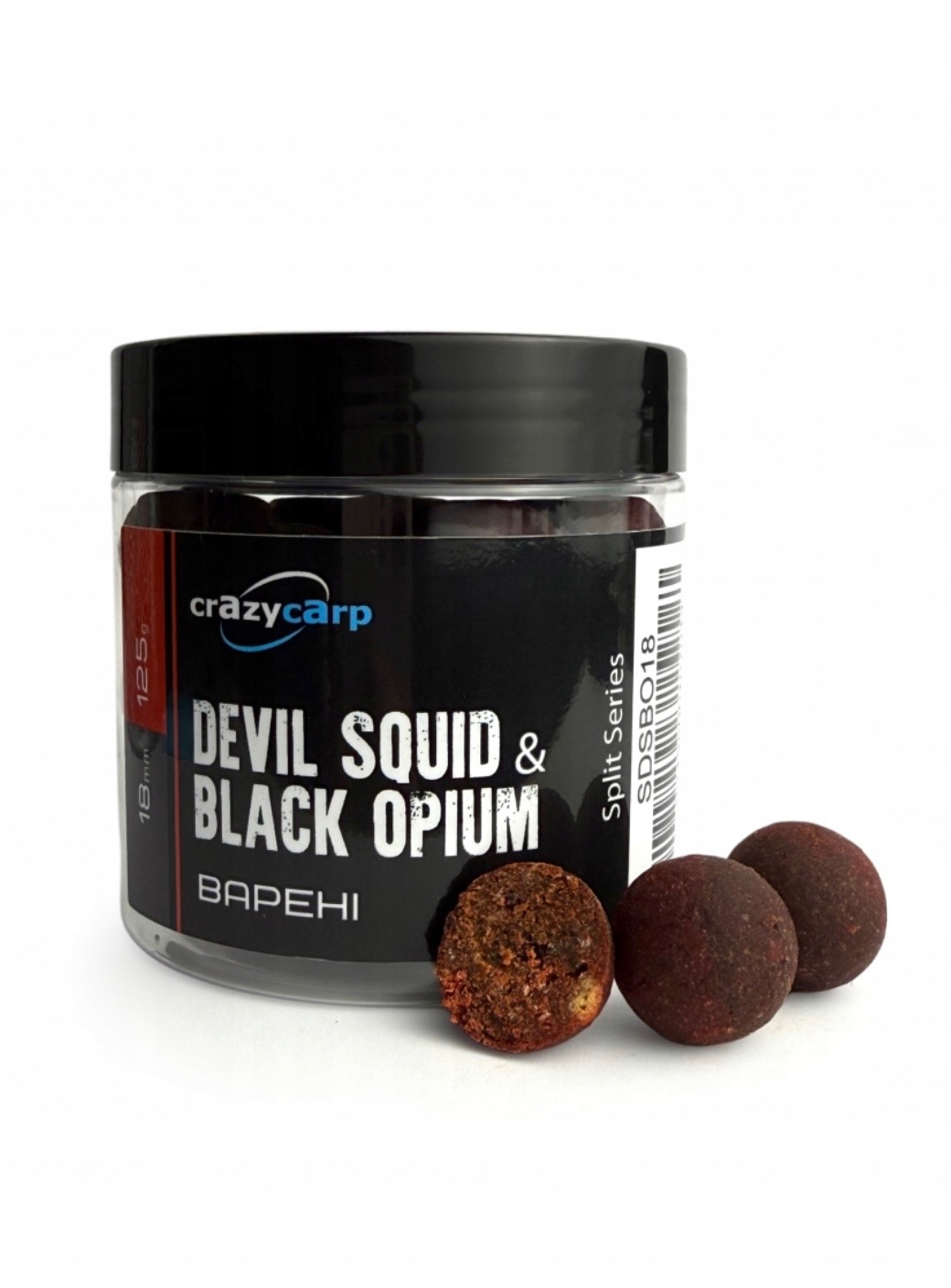 Kulki Gotowane Split Hookbaits Crazy Carp Devil Squid & Black Opium 18 MM