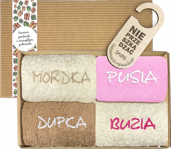 Śmieszny dla par pary Zestaw ręczników w pudełku box na Parapetówkę