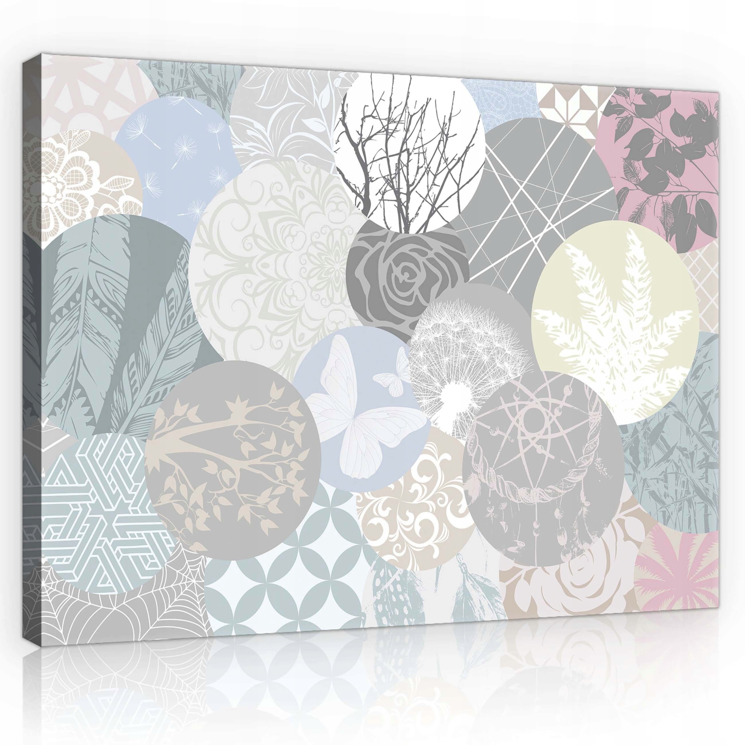 Obraz 100x75 Abstrakce koláž pastelové kruhy jemnost klid příroda