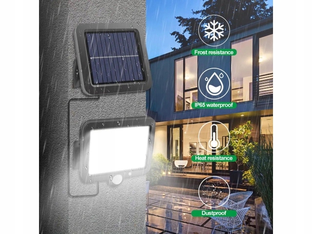 LAMPA SOLARNA 128 LED CZUJNIK RUCHU PILOT 100W Moc lampy 100 W