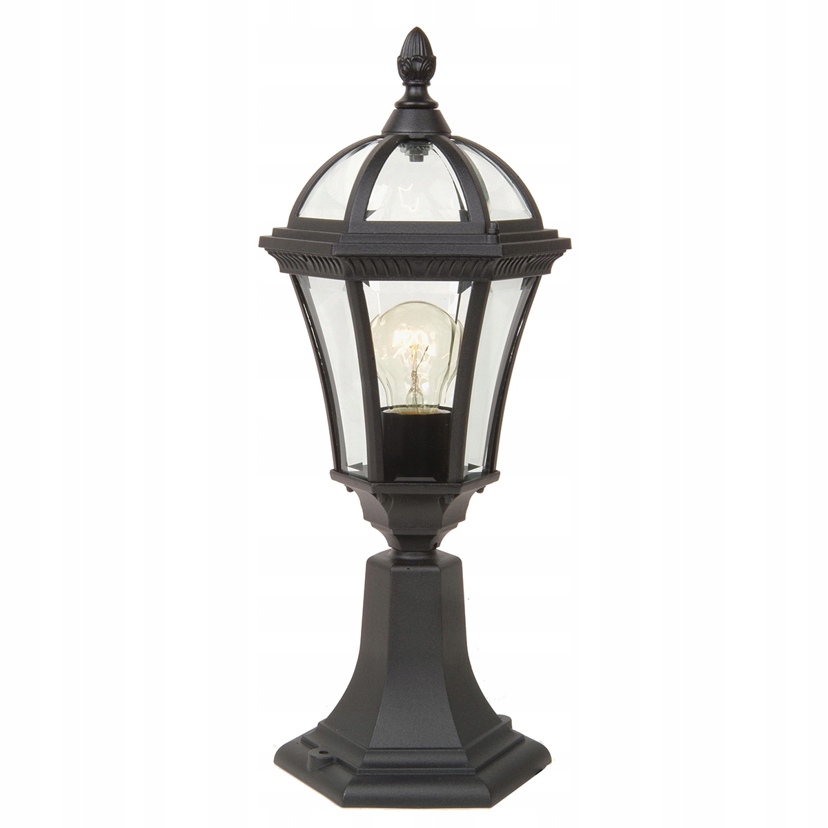 Vonkajšia stojaca záhradná lampa retro čierna sklenená 47 cm Garden Zone