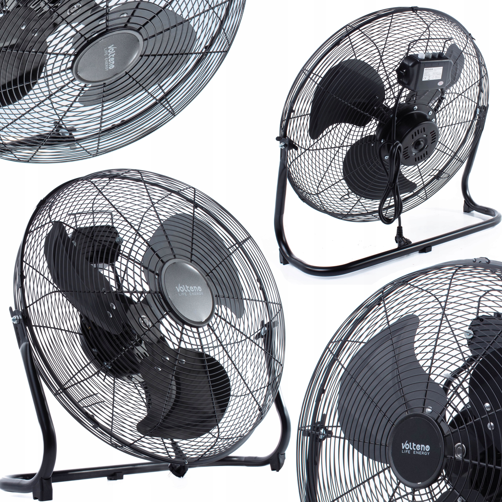 Kovový Podlahový Ventilátor cirkulátor 200W 50CM Větrák Vzduchu Ocel