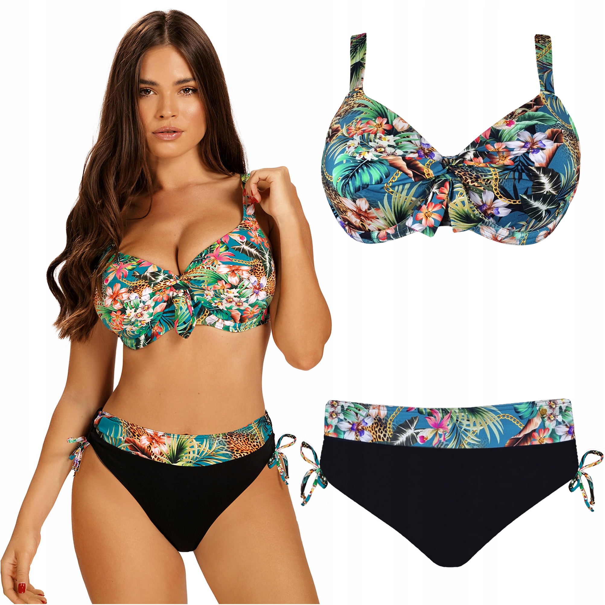 Strój kąpielowy dwuczęściowy wysoki stan SELF 937 Hawaii 40E L 75E