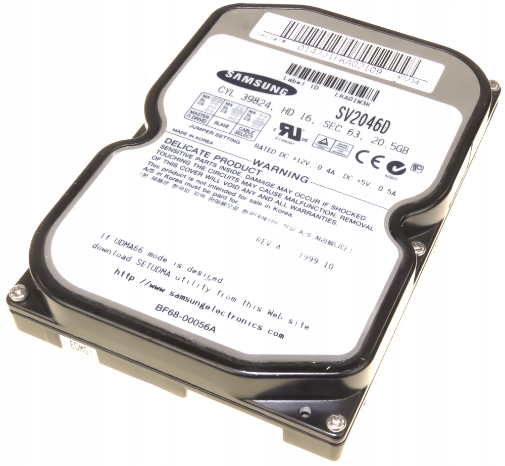 Samsung SpinPoint 20,4GB 5,4K Ata 3,5'' SV2046D