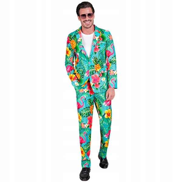 Pánský Oblek Tyrkys Havaj Ananas Plameňák Karneval Zábava M