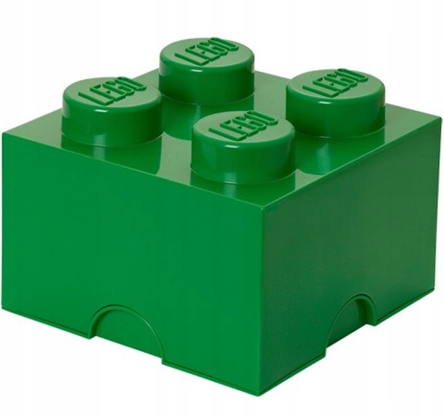 Lego Pojemnik Klocek 4 Kontener 2x2 Brick 25 CM Pudło Sorter Zielony