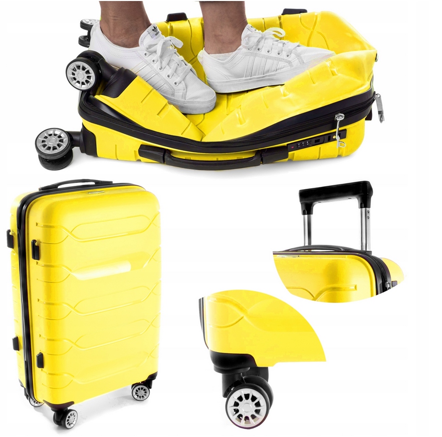 Walizka Kabinowa Mała Bagaż Do Samolotu Rgl Polipropylen Tsa Żółta