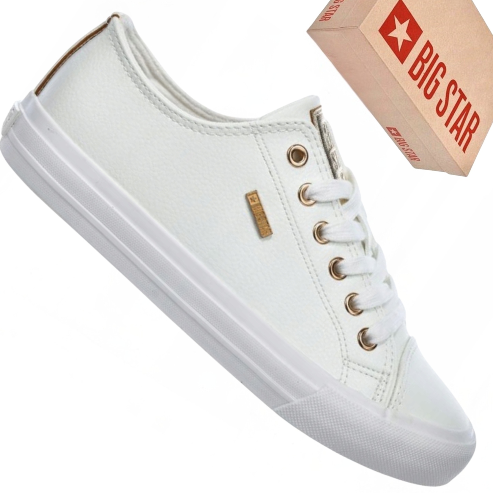 Trampki damskie Big Star RR274748 białe sneakersy casual