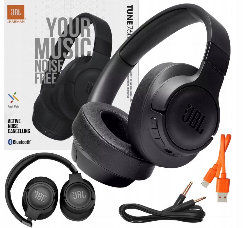 x Słuchawki nauszne JBL Tune 760NC Czarne Black