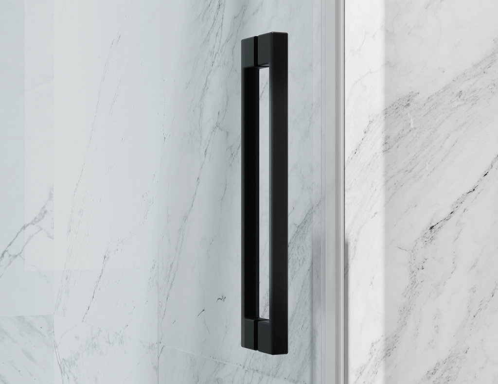 Drzwi Prysznicowe Przesuwne 8mm D20 Czarne 180cm Mocowanie uniwersalne