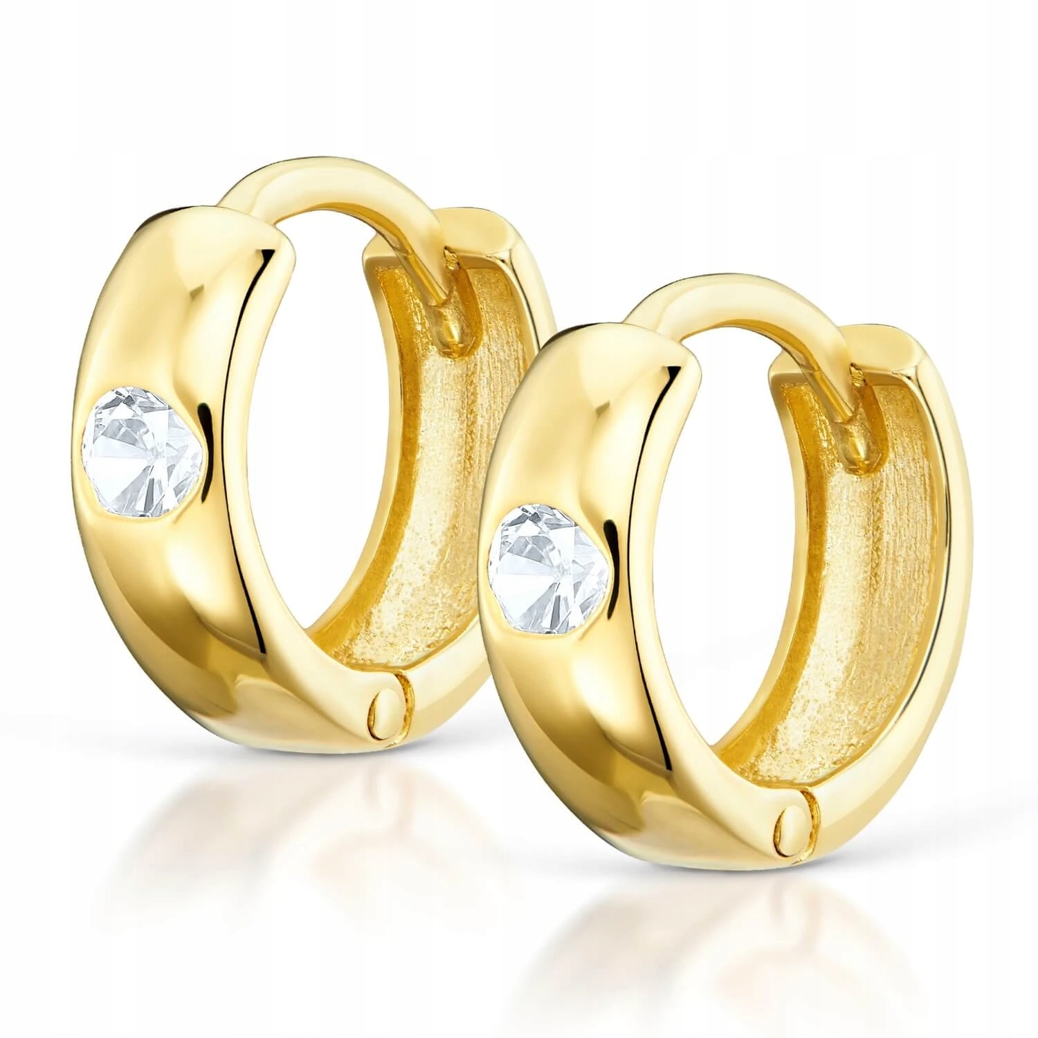 Zlaté Náušnice ryzost 585 kubická Zirkon