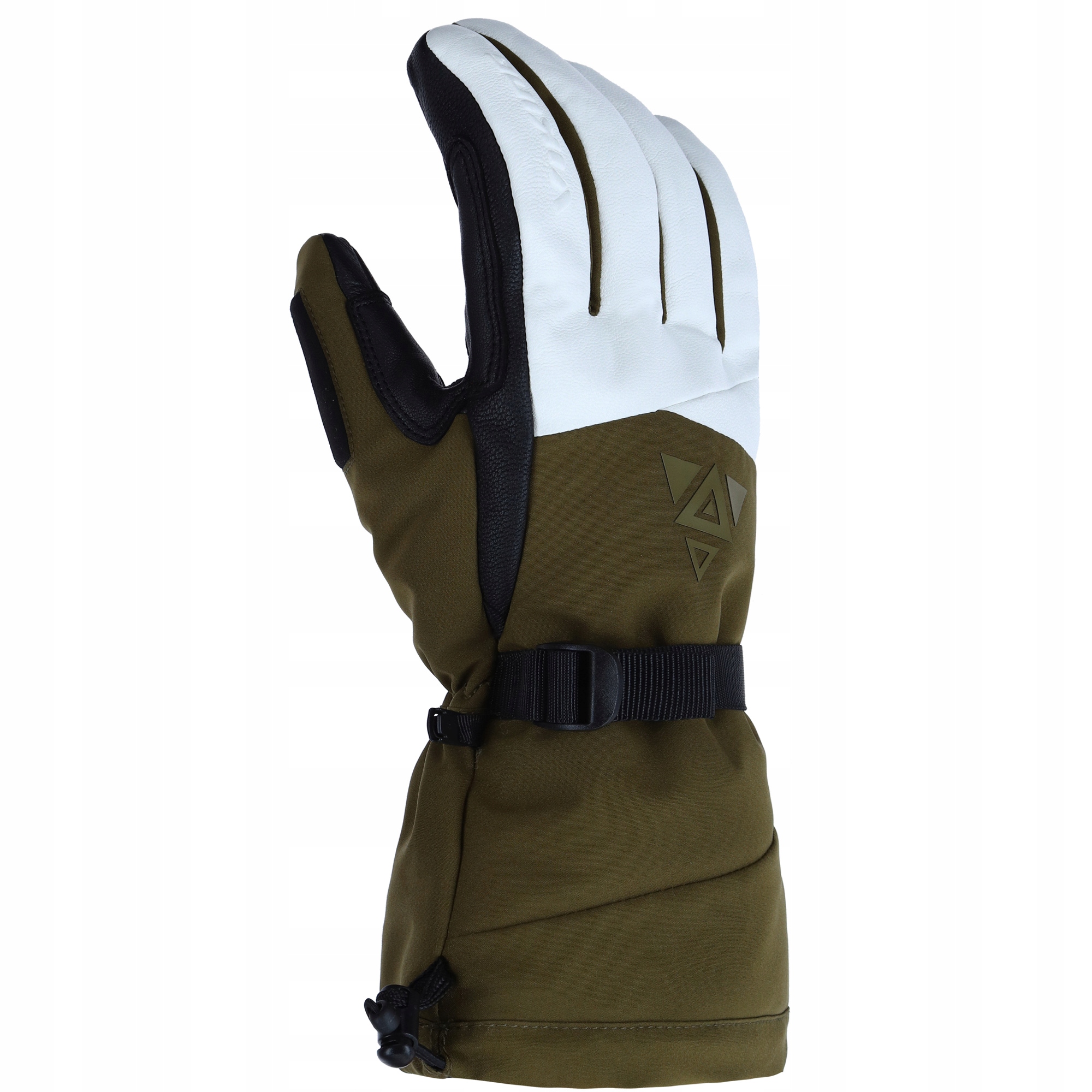 Rękawice narciarskie snowboardowe męskie Viking Norvik Pro khaki skóra 8