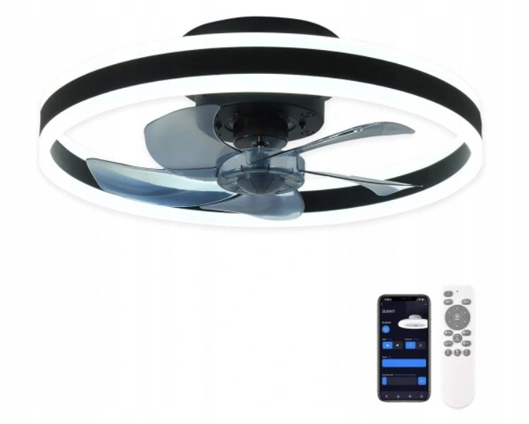 ŻYRANDOL WENTYLATOR SUFITOWY WIATRAK LAMPA LED 60W