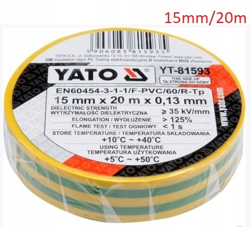 

Yato Taśma Elektroizolacyjna Izolacja 1 Sztuka