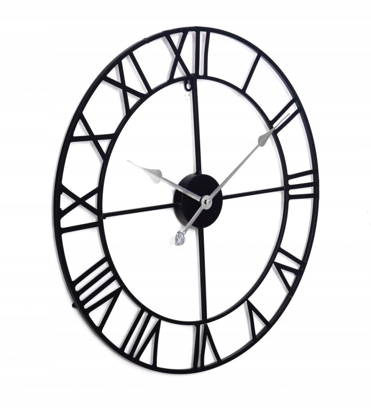 Metalowy zegar ścienny VINTAGE CICHY LOFT 58 cm Typ ścienny