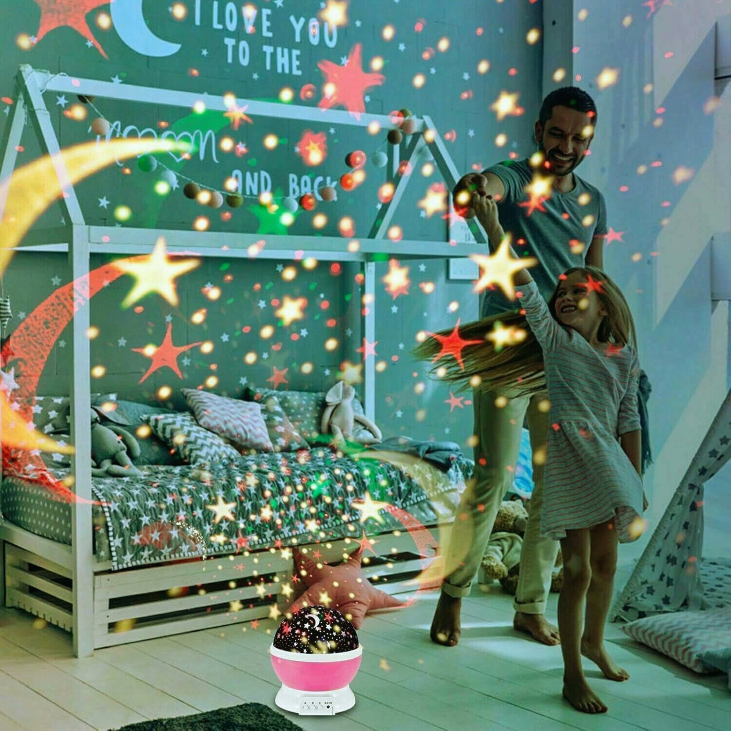 NAKTINIO ŠVIESOS PROJEKTORIUS DANGUS ŽVAIGŽDĖS SUKAMOS LEMPOS PROJEKTORIUS VAIKAMS LED Sriegio tipas įmontuotas LED šaltinis