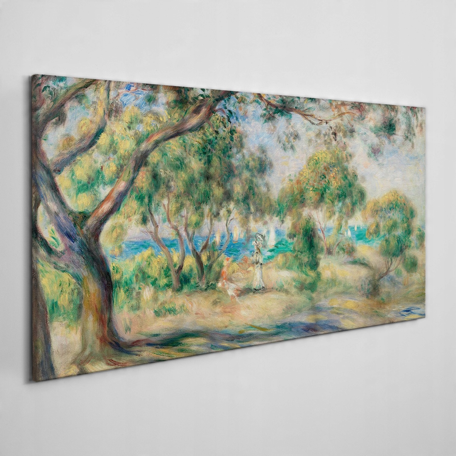 

Obraz płótno Drzewa wybrzeże fale statki 120x60 cm