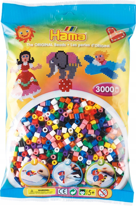 

Koraliki 3000 szt mix kolorów Hama MIDI 201-00