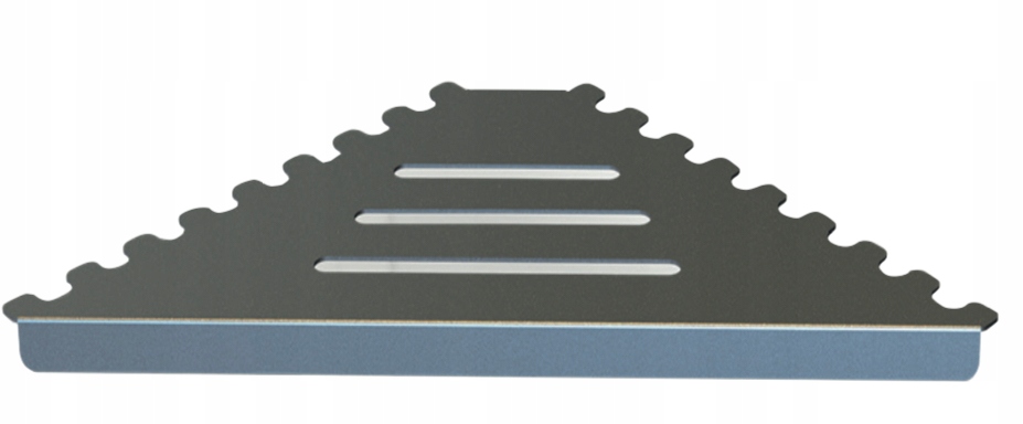 Rohová sprchová police na spáry z nerezové oceli Stříbrná